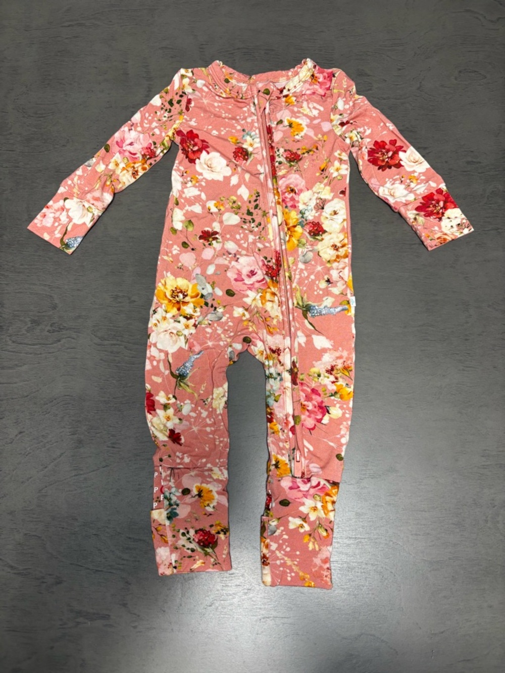 Posh Peanut Celia Floral Convertible Zippy 3-6M Bamboo EUC